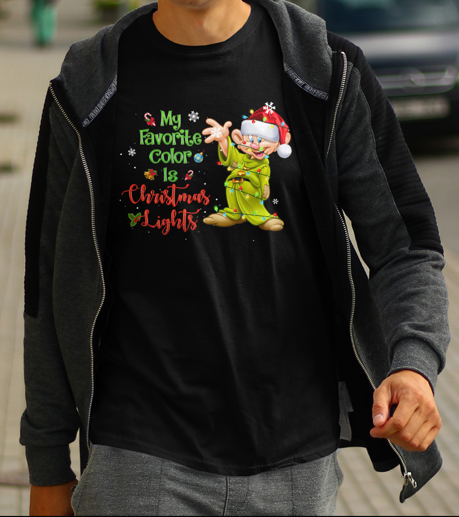 My Favorite Color Is Christmas Lights Dopey T-Shirt