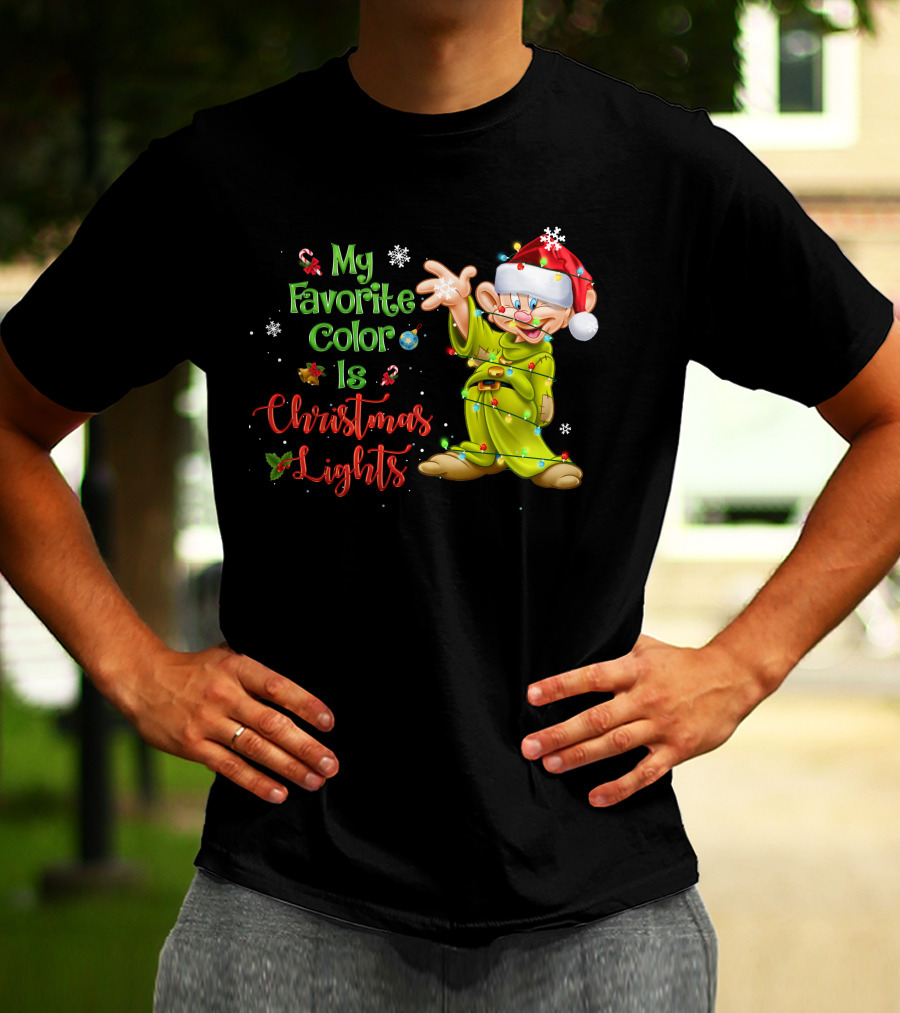 My Favorite Color Is Christmas Lights Dopey T-Shirt