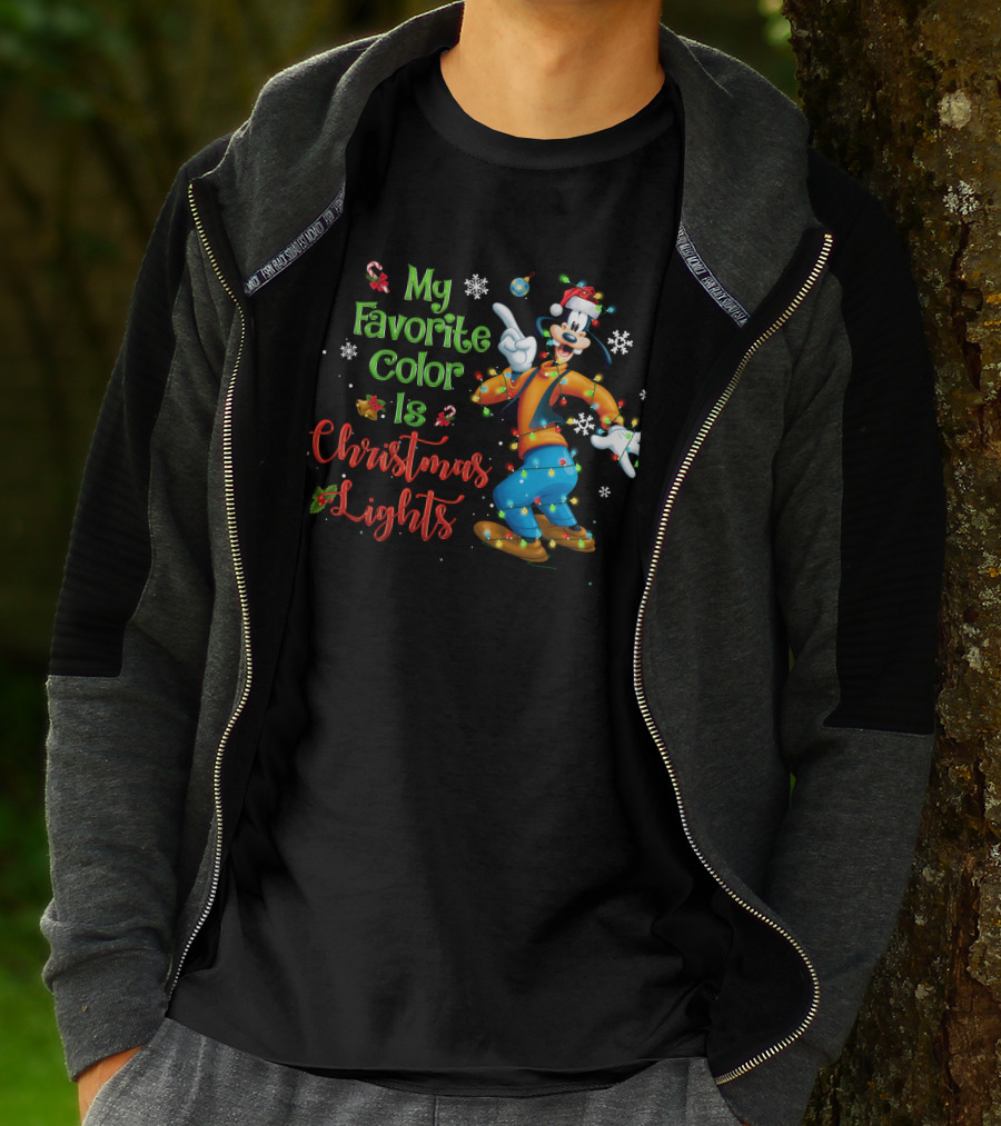 Goofy My Favorite Color Is Christmas Lights T-Shirt