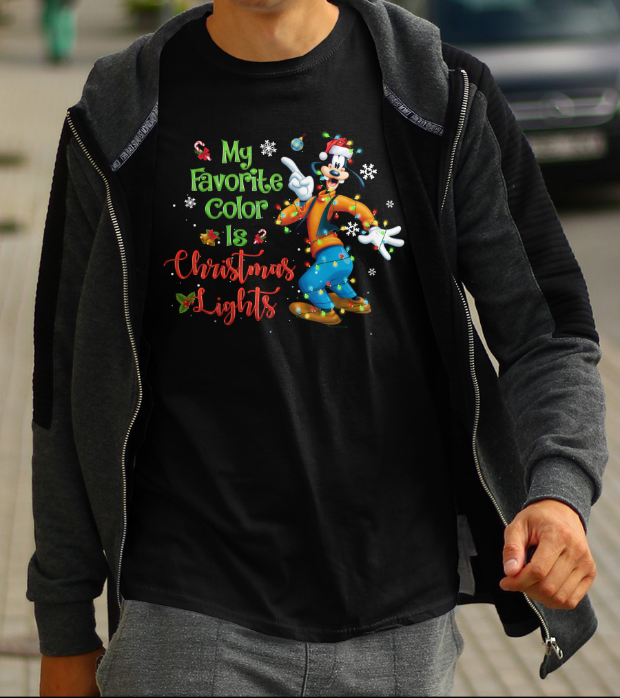 Goofy My Favorite Color Is Christmas Lights T-Shirt