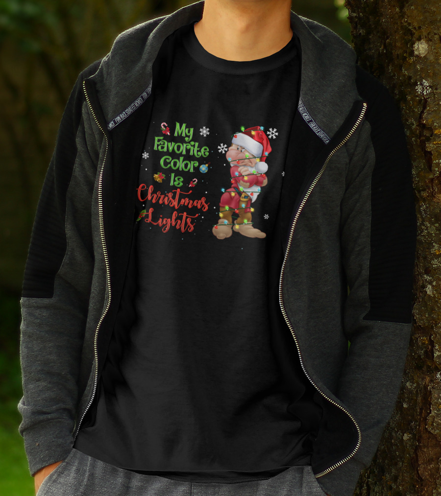 My Favorite Color Is Christmas Lights Grumpy T-Shirt