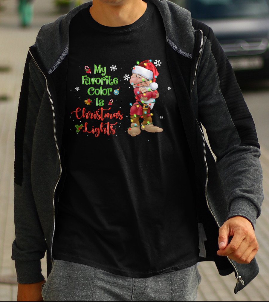 My Favorite Color Is Christmas Lights Grumpy T-Shirt