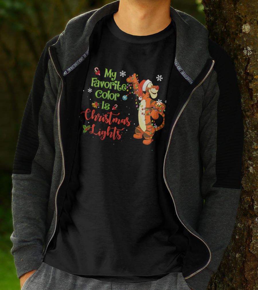 My Favorite Color Is Christmas Lights Tigger T-Shirt