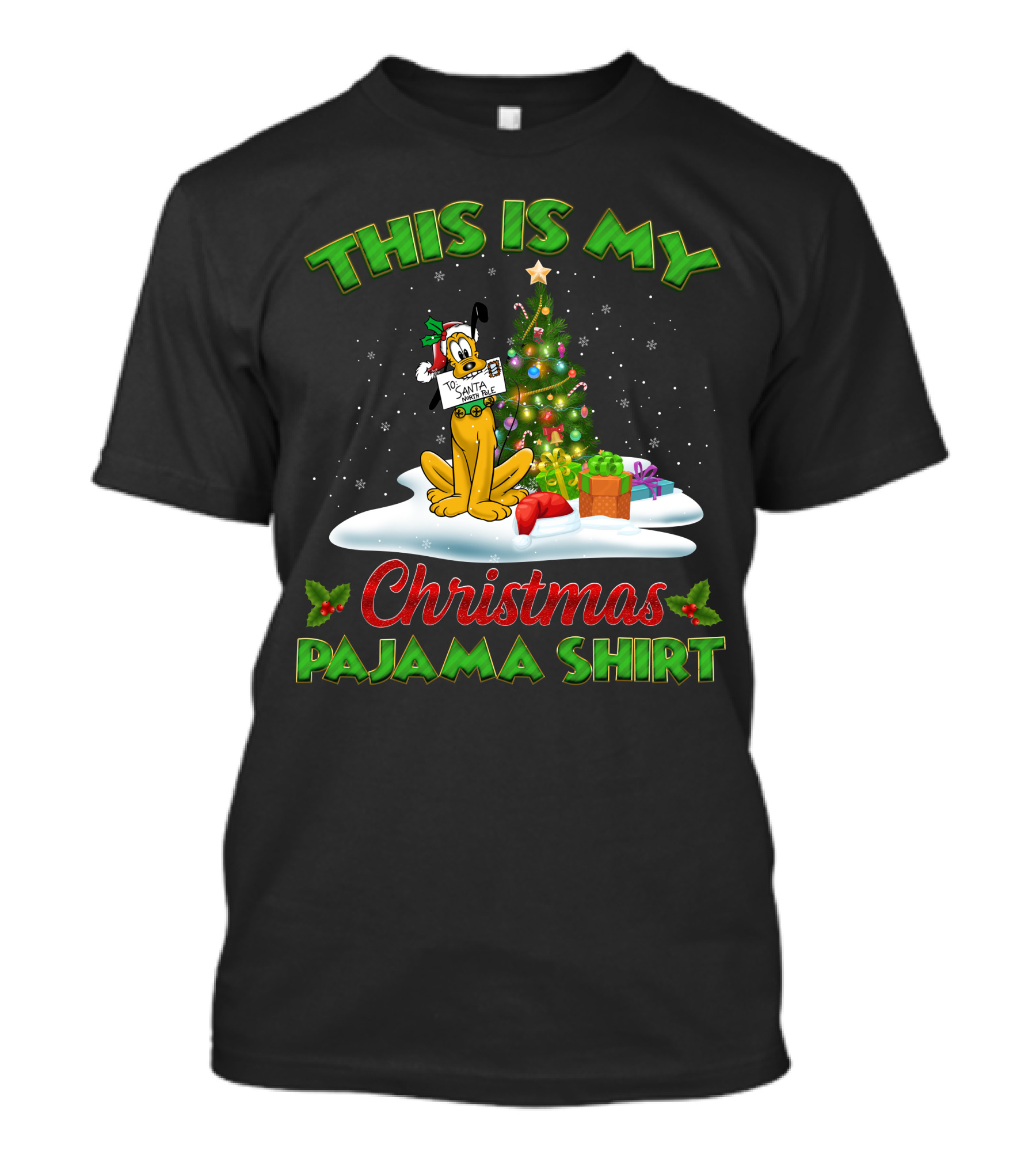 This Is My Christmas Pajama Shirt Pluto Santa T-Shirt