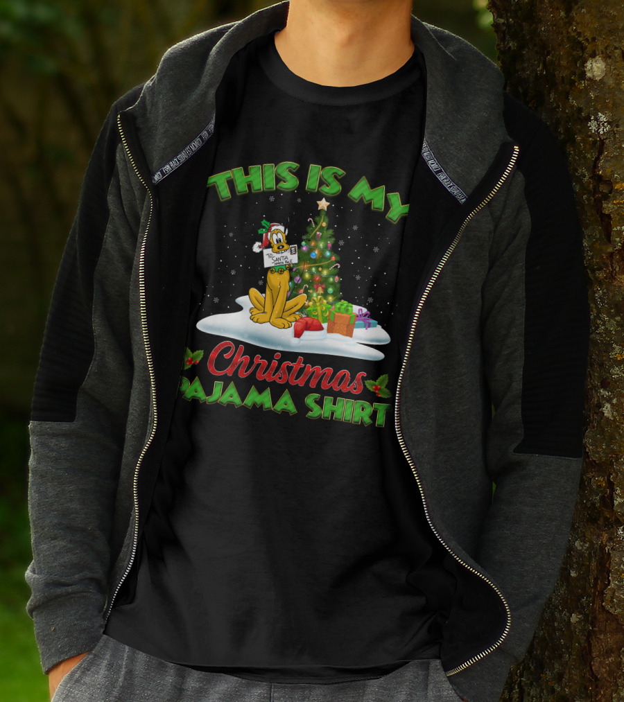 This Is My Christmas Pajama Shirt Pluto Santa T-Shirt