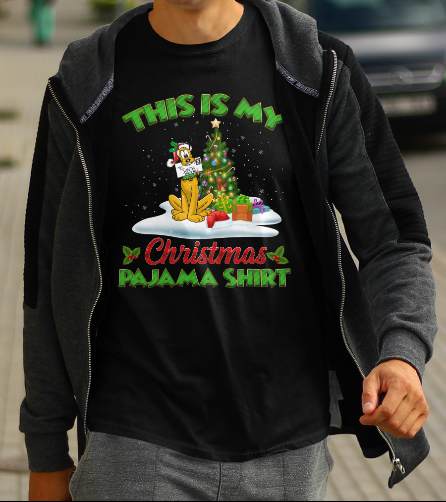 This Is My Christmas Pajama Shirt Pluto Santa T-Shirt