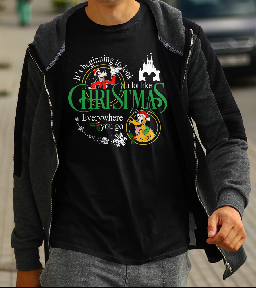 It's Beginning To Look A Lot Like Christmas Everywhere You Go Goofy Pluto T-Shirt