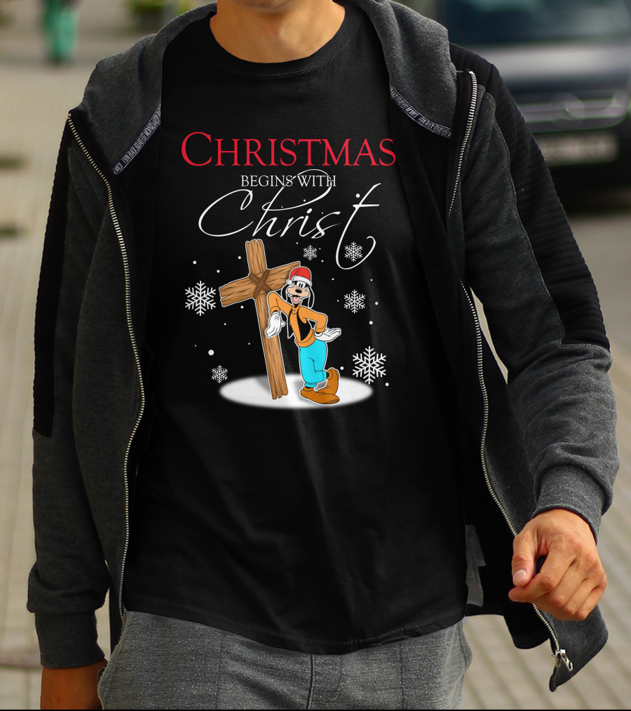 Christmas Begins With Christ Goofy Snowflakes T-Shirt