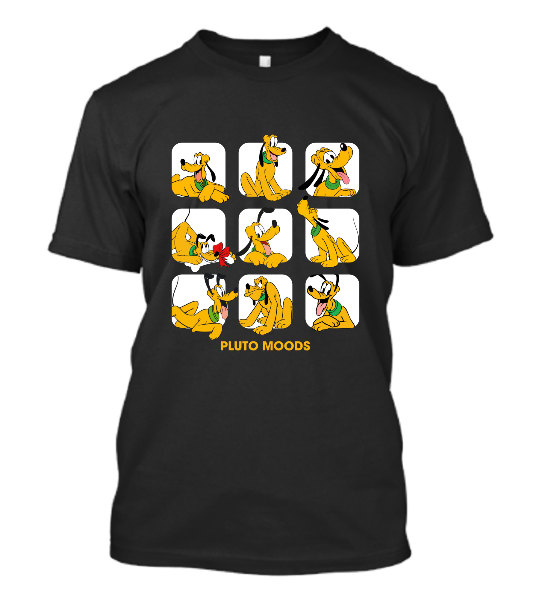 Pluto Moods Cartoon Character Expressions Collection T-Shirt