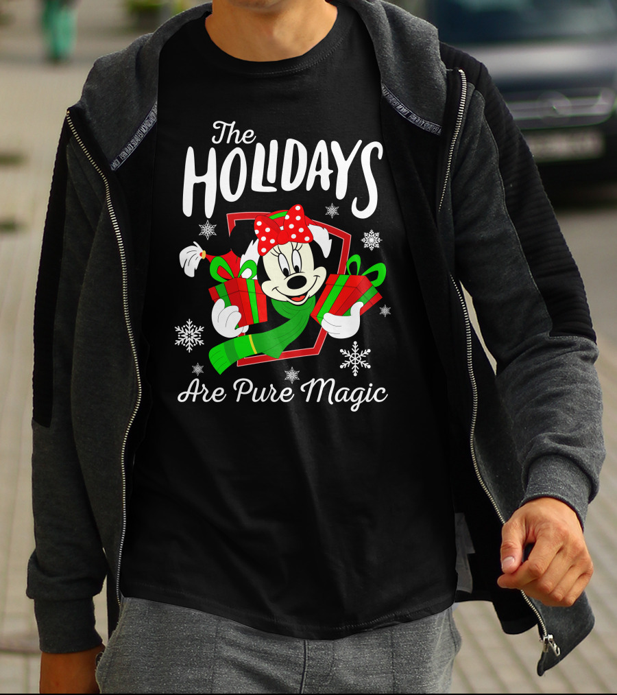 The Holidays Are Pure Magic Minnie Mouse Gift Snowflakes T-Shirt