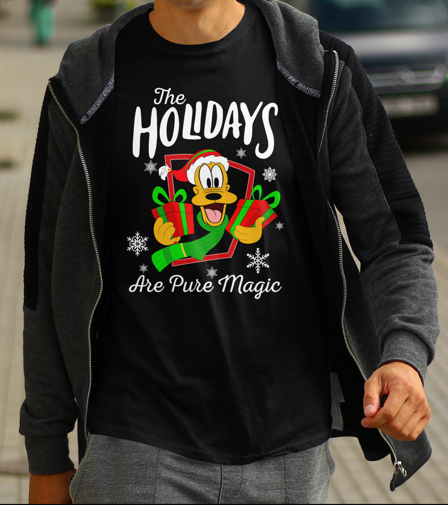 Pluto The Holidays Are Pure Magic Christmas Disney T-Shirt