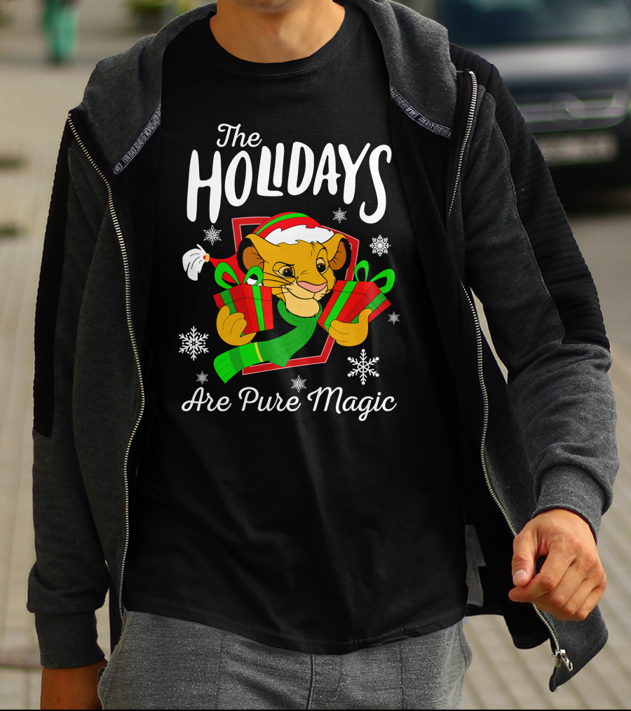 The Holidays Are Pure Magic Simba Christmas Snowflakes T-Shirt