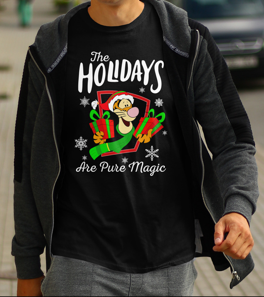The Holidays Are Pure Magic Tigger Christmas Snowflakes T-Shirt
