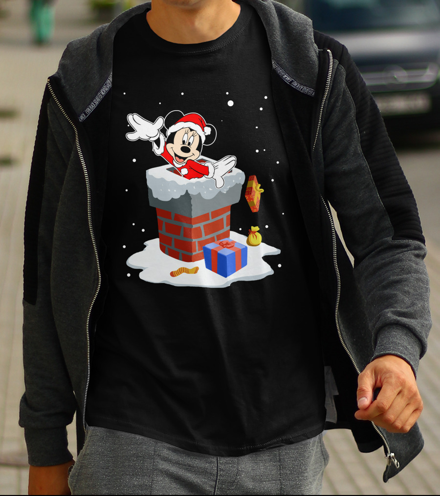 Minnie Santa Christmas Chimney Presents T-Shirt