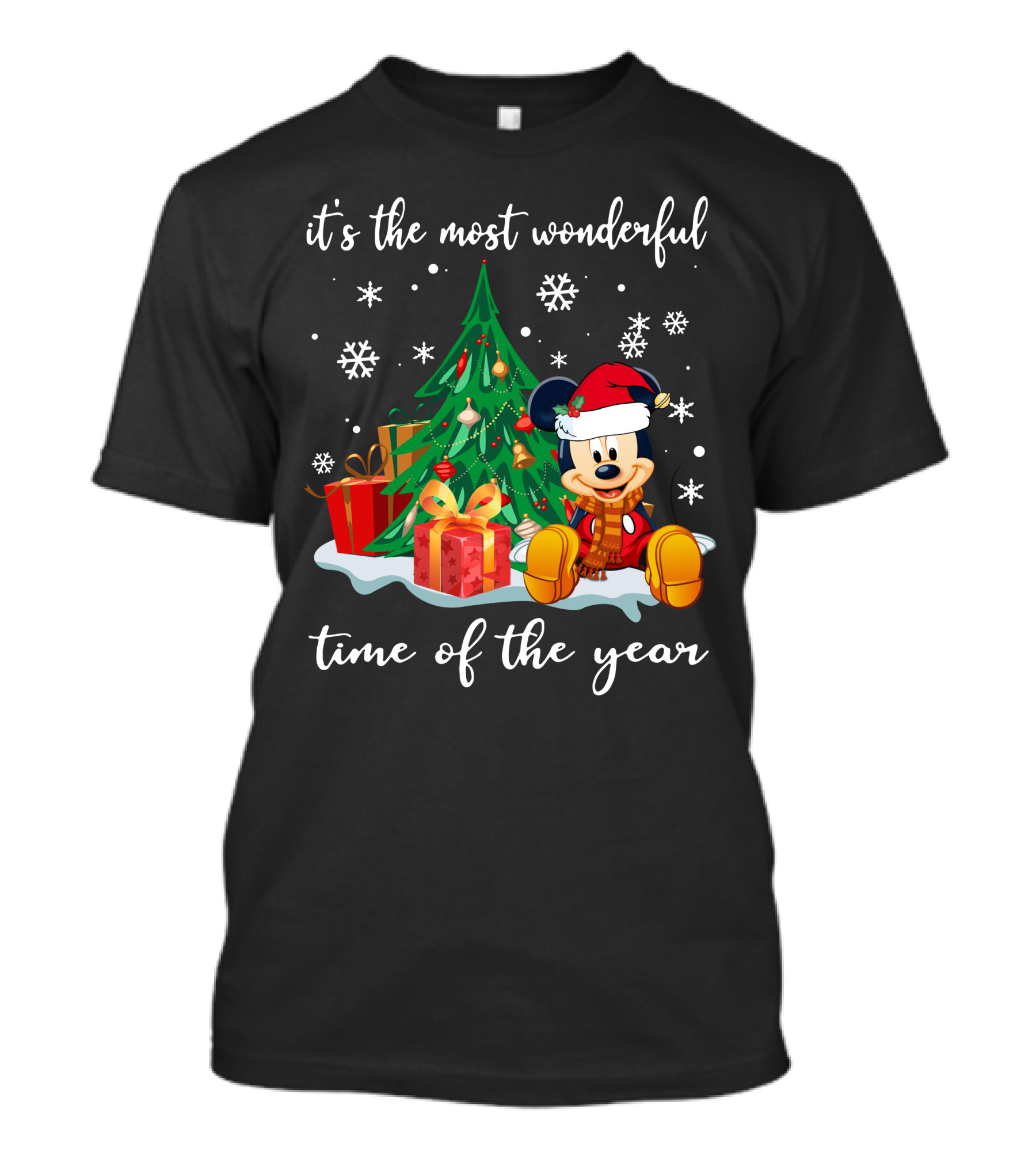 It's The Most Wonderful Time Of The Year Mickey Christmas Tree Gifts Snowflakes T-Shirt