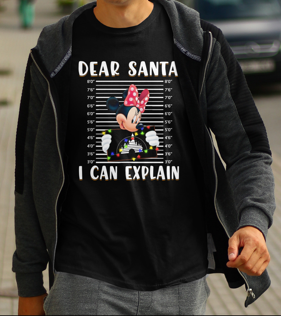 Dear Santa I Can Explain Minnie Mouse Holiday Mugshot T-Shirt