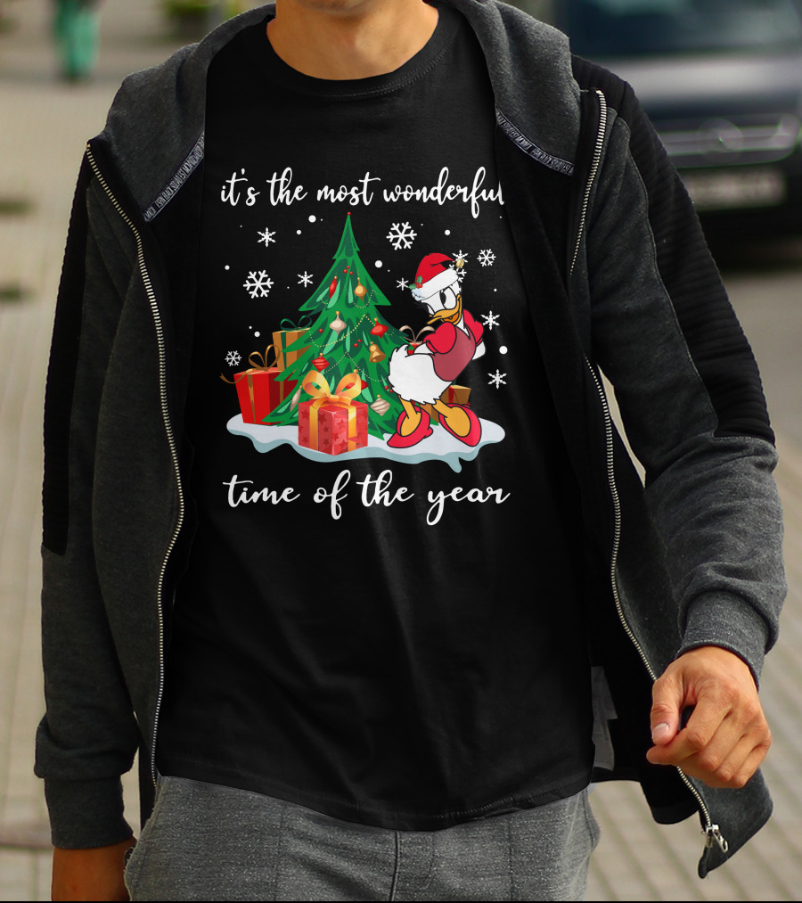 It's The Most Wonderful Time Of The Year Daisy Christmas Tree And Gifts T-Shirt
