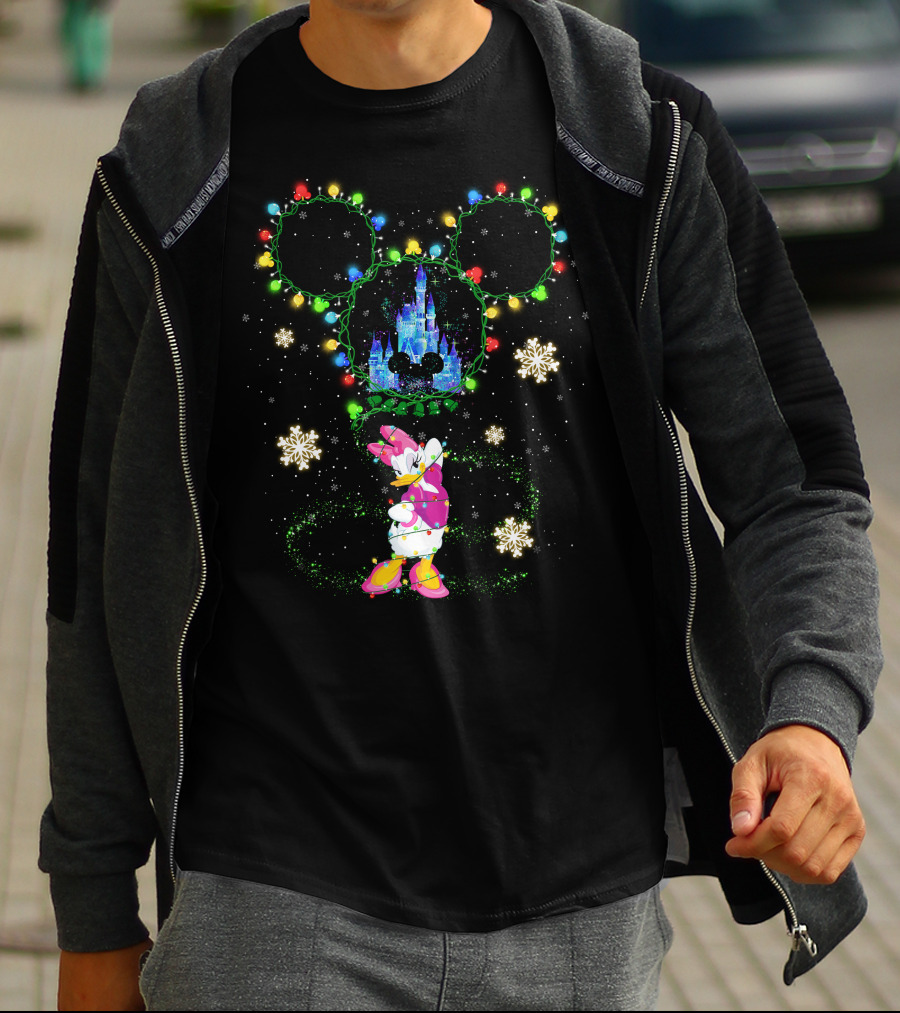 Daisy Christmas Lights Castle Mickey Ears Winter Wonderland T-Shirt