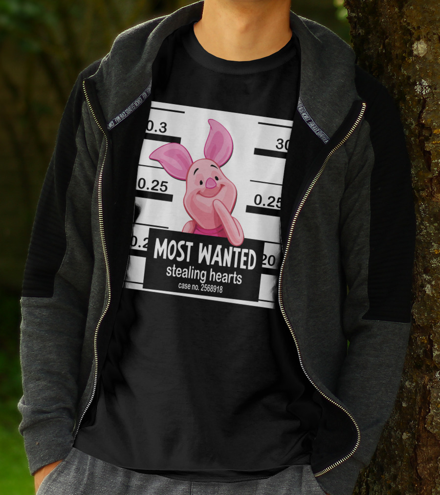 Most Wanted Piglet Stealing Hearts Mugshot Case No. 2568918 T-Shirt