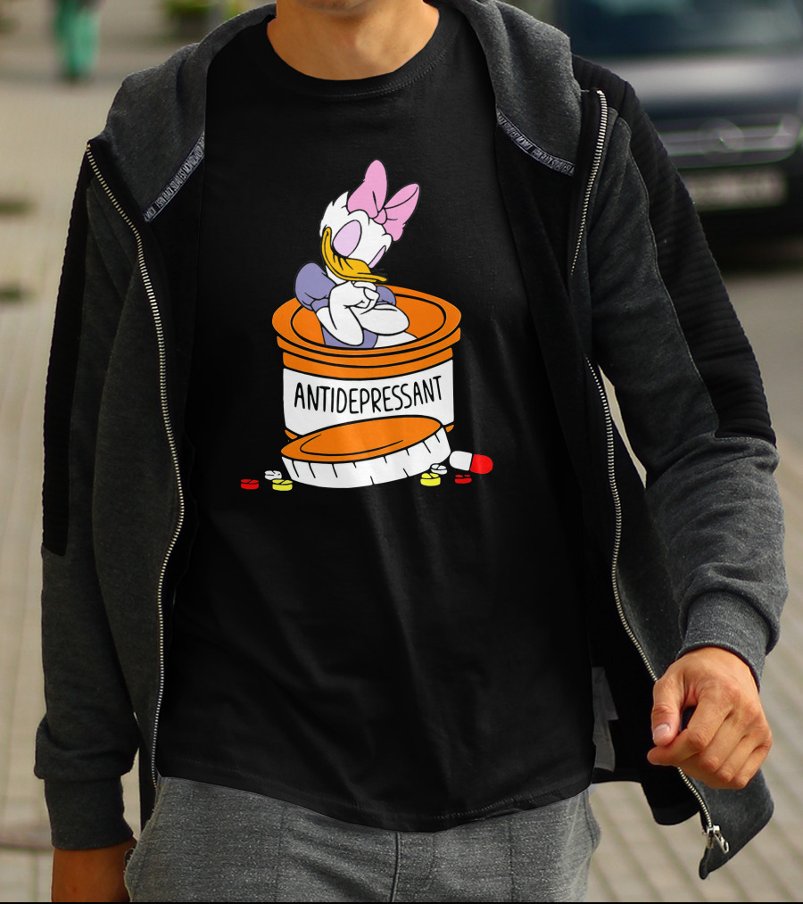 Daisy Antidepressant Bottle Cartoon T-Shirt