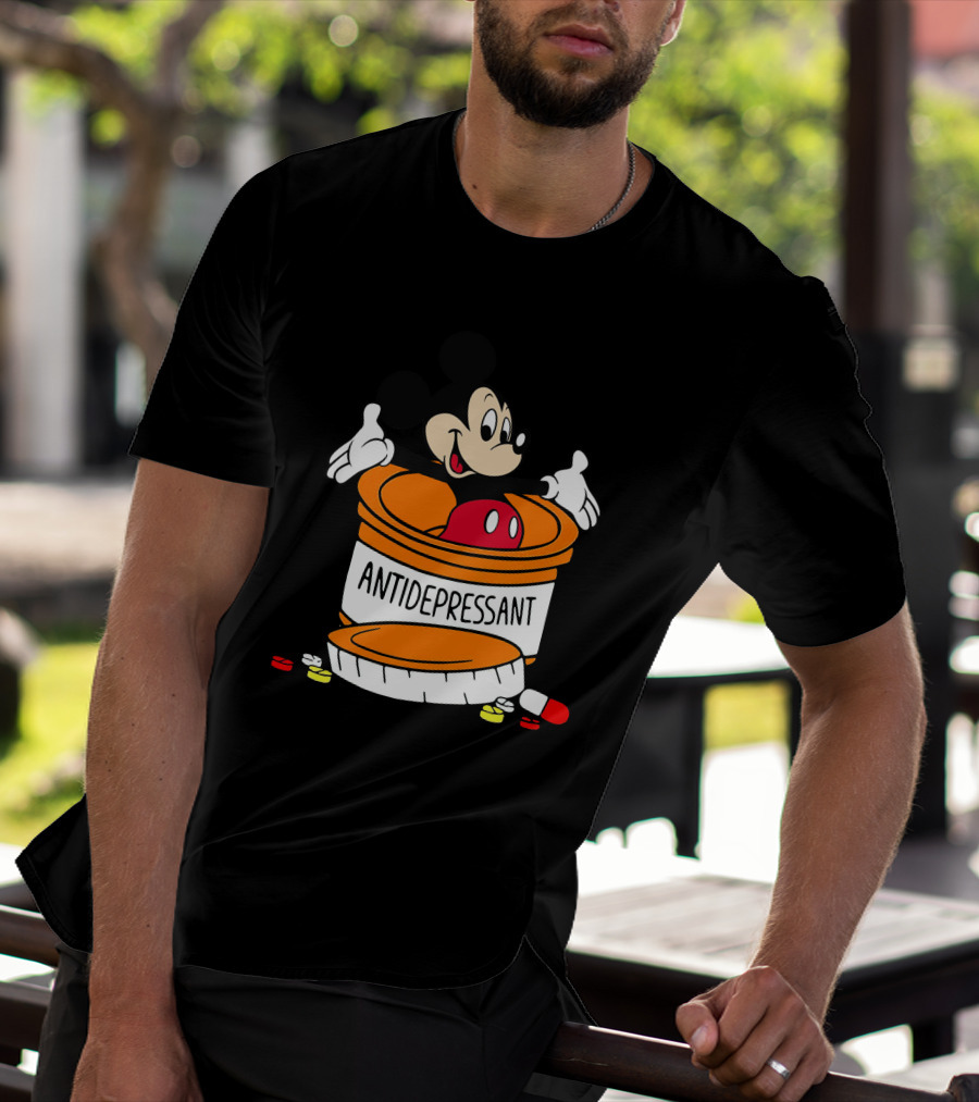 Mickey Antidepressant Pills Bottle T-Shirt