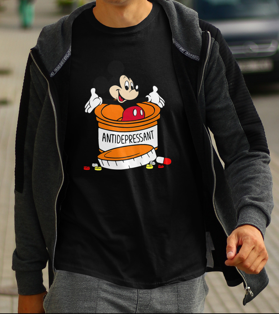 Mickey Antidepressant Pills Bottle T-Shirt
