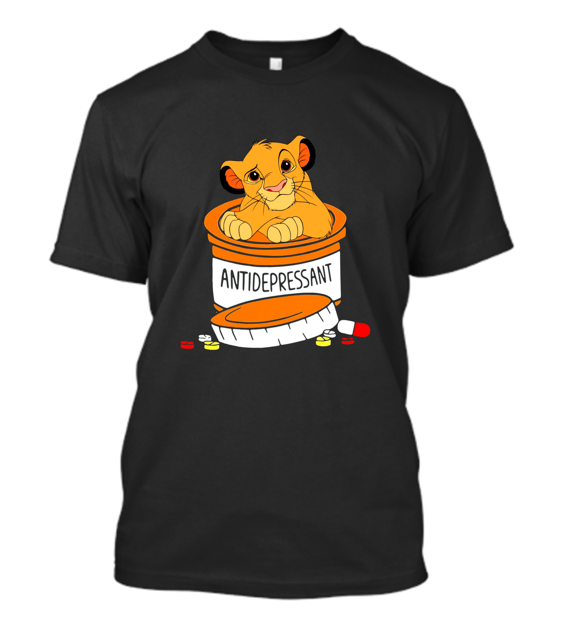 Simba Antidepressant Prescription Cartoon Pills T-Shirt