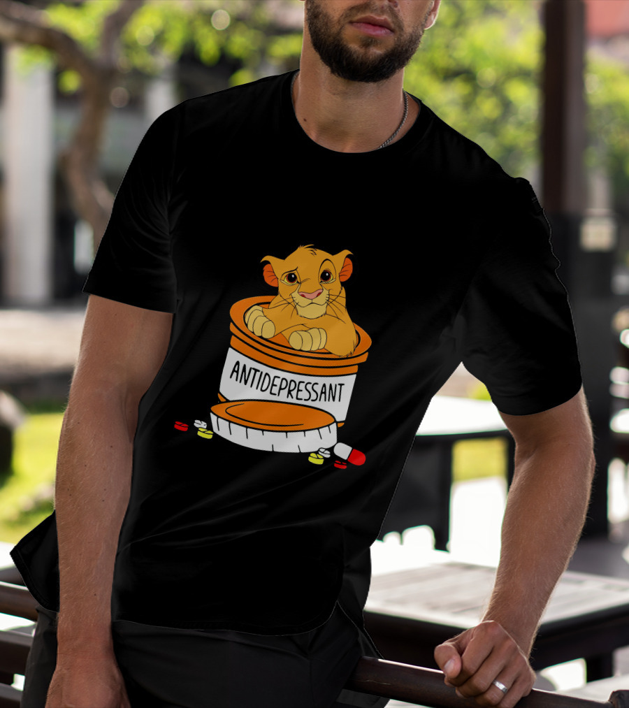 Simba Antidepressant Prescription Cartoon Pills T-Shirt