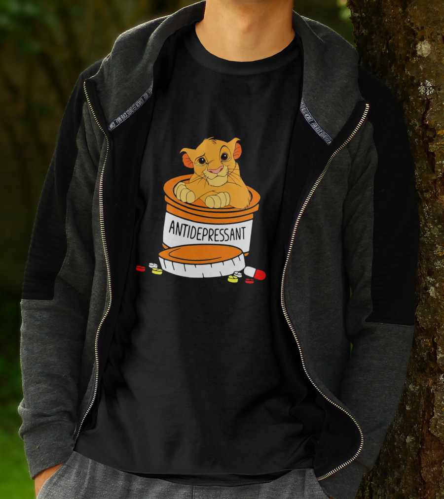 Simba Antidepressant Prescription Cartoon Pills T-Shirt