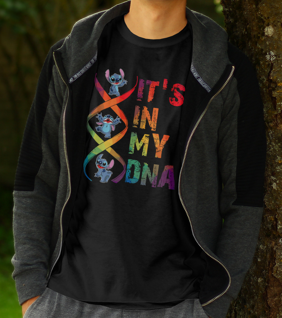 Stitch It's In My Dna Rainbow Dna Helix T-Shirt