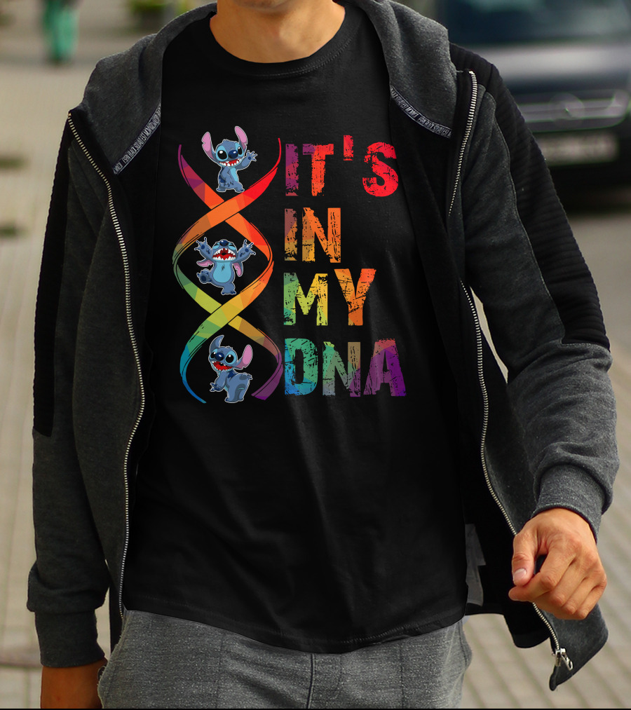 Stitch It's In My Dna Rainbow Dna Helix T-Shirt