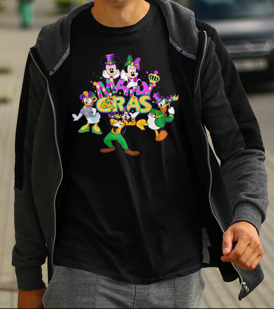 Mardi Gras Mickey Minnie Donald Daisy Goofy T-Shirt