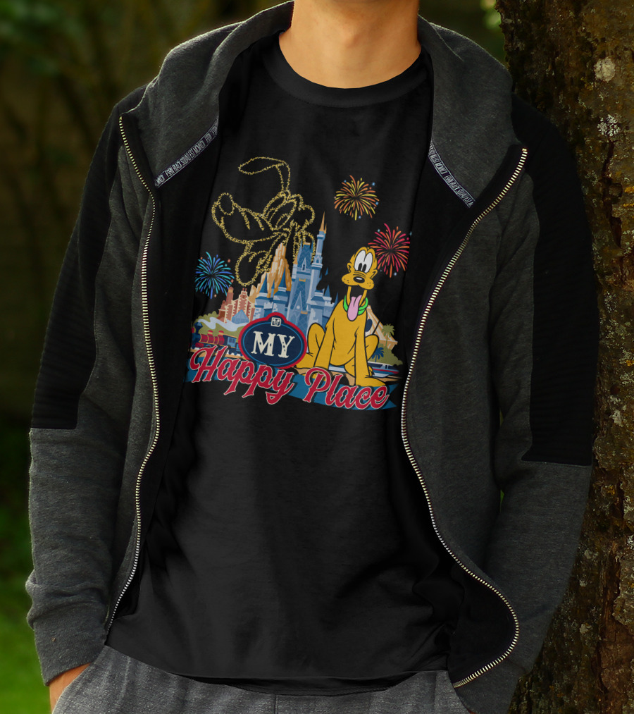 My Happy Place Fireworks Castle Pluto T-Shirt