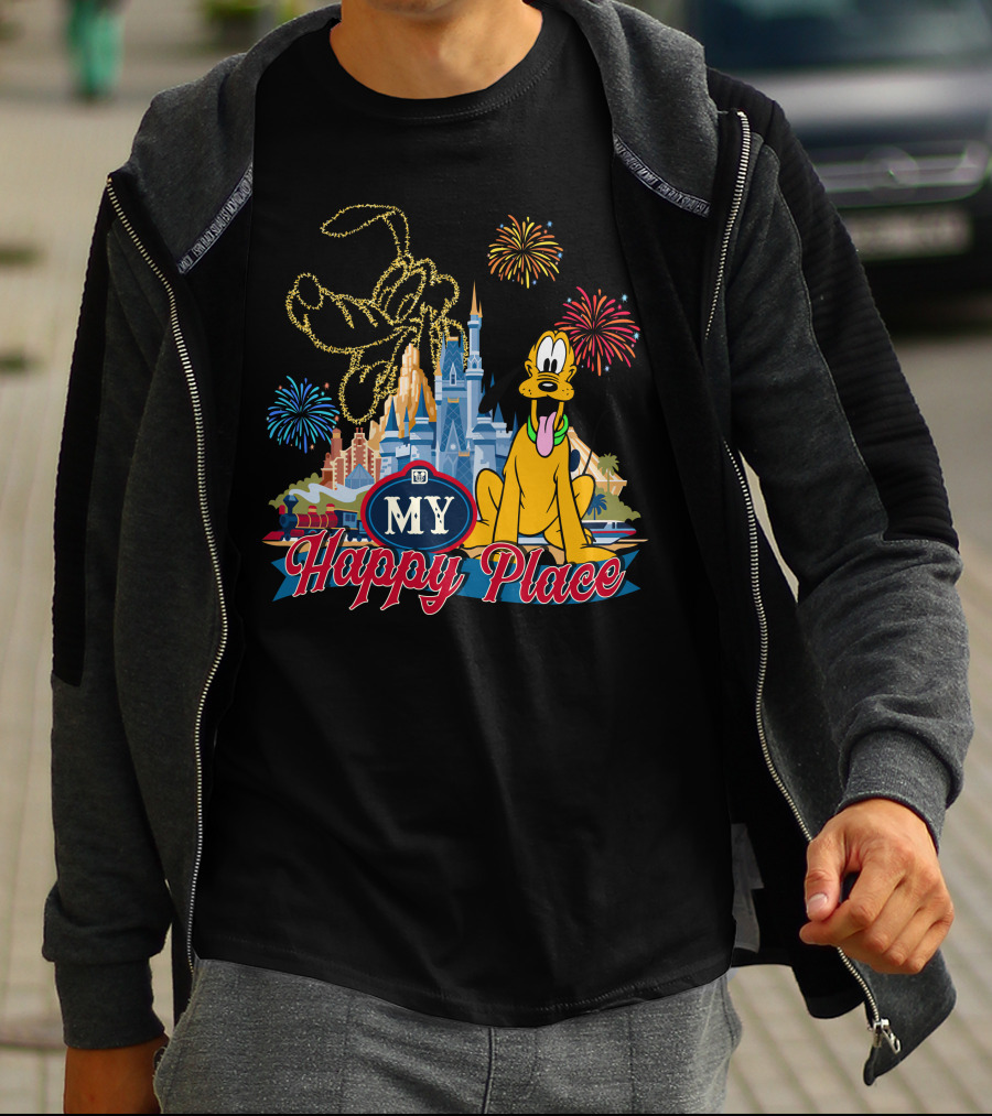 My Happy Place Fireworks Castle Pluto T-Shirt