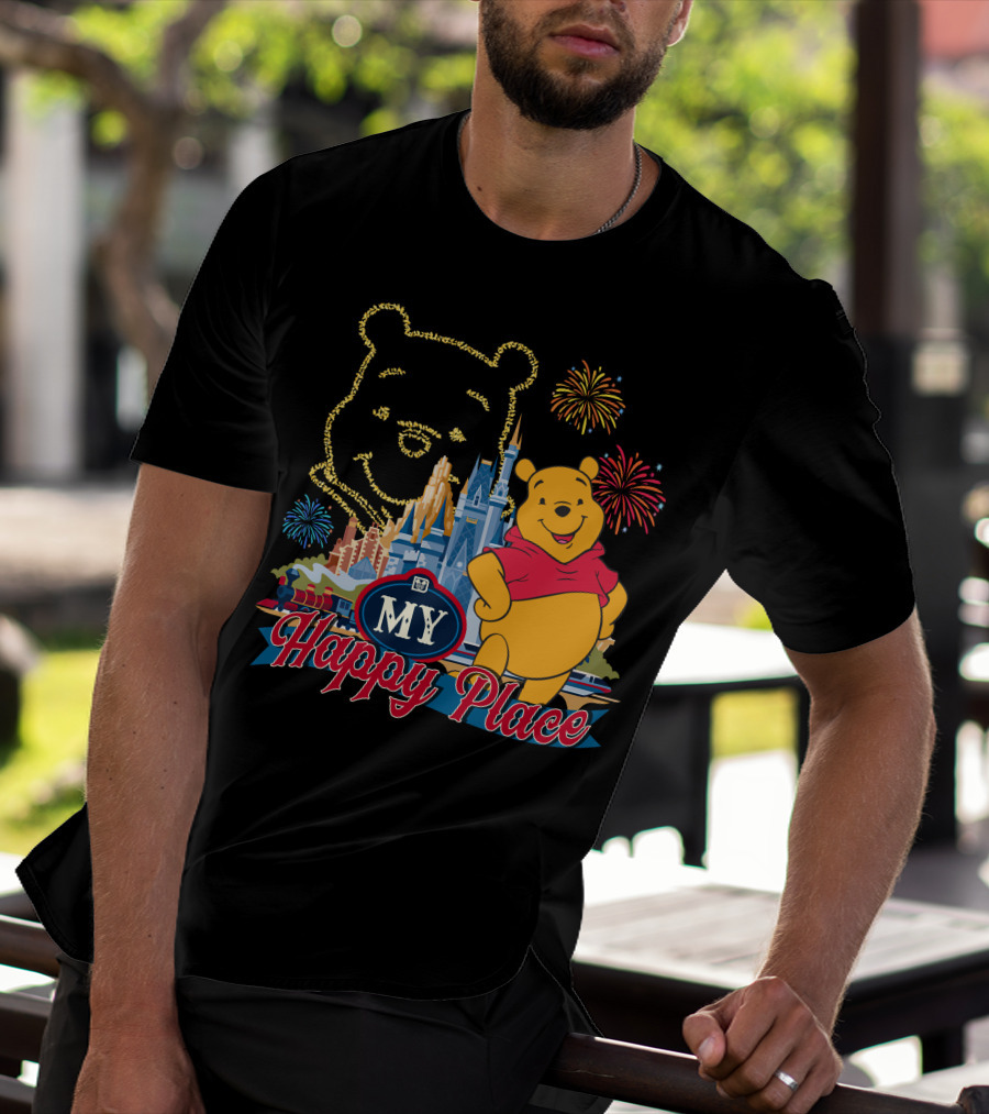 My Happy Place Pooh Fireworks Magic Kingdom T-Shirt