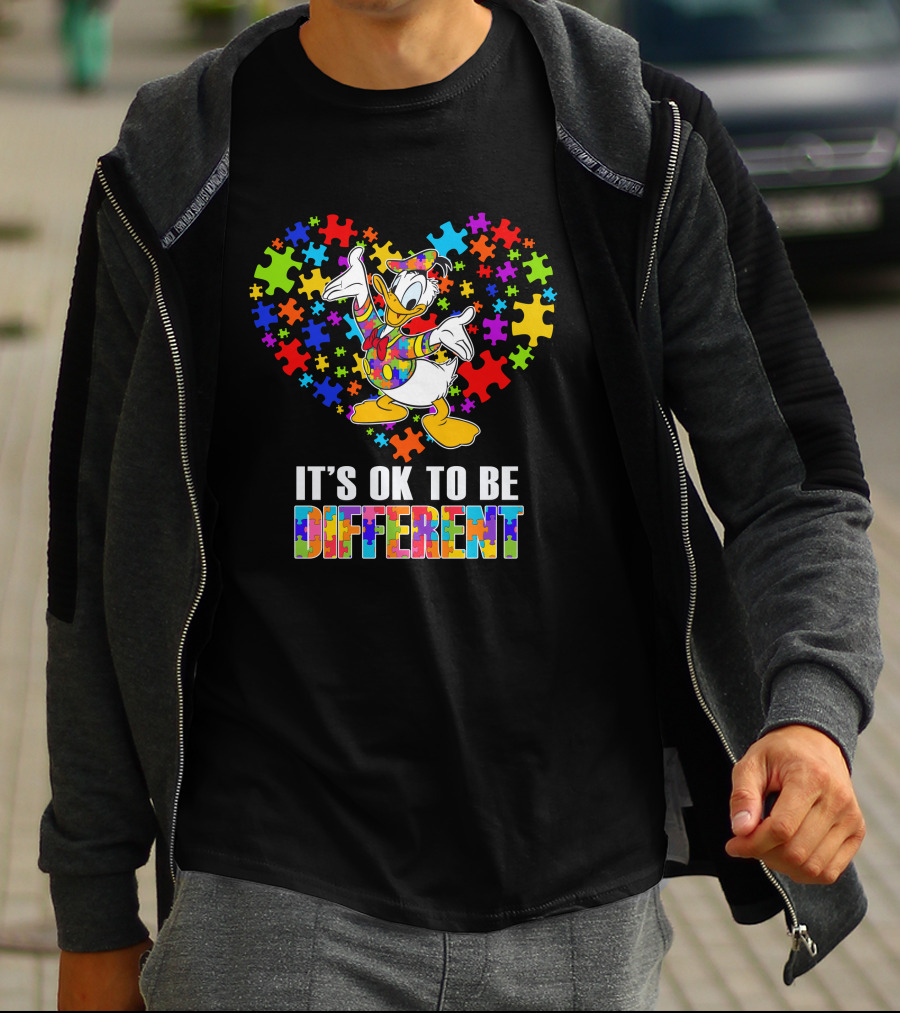 It's Ok To Be Different Donald Duck Autism Awareness T-Shirt
