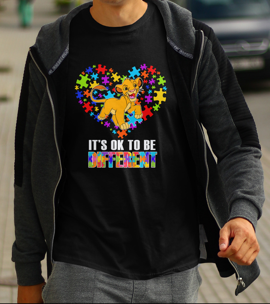 Simba It's Ok To Be Different Puzzle Heart T-Shirt