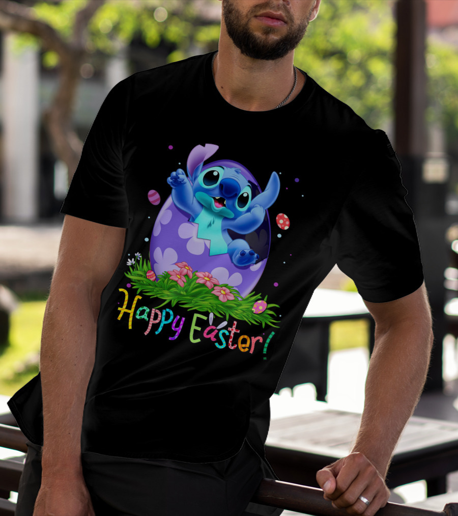 Stitch Happy Easter Egg Celebration T-Shirt