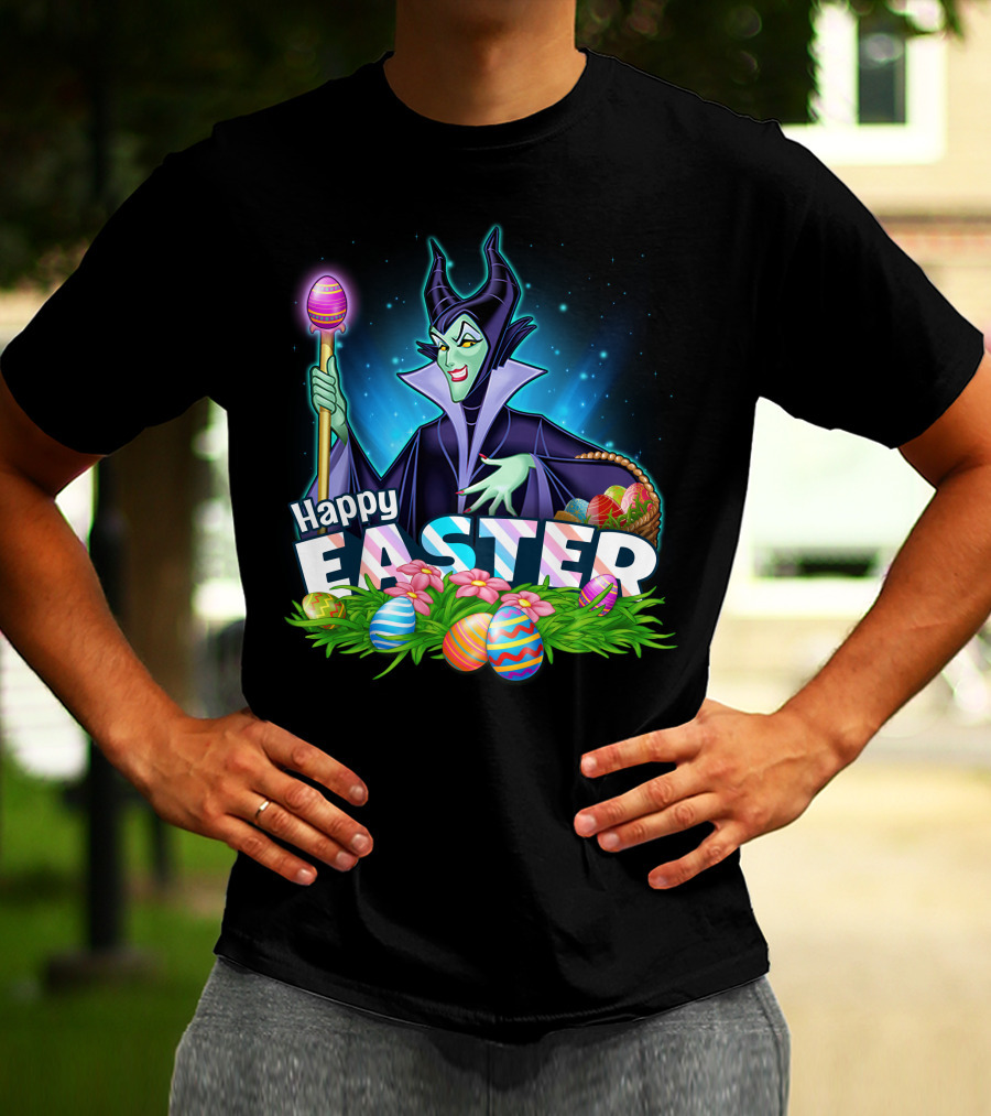 Maleficent Happy Easter Basket And Eggs T-Shirt