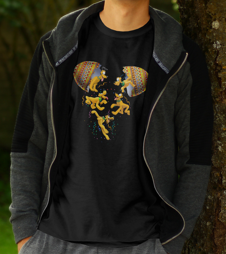 Mickey Mouse Pluto Celebratory Confetti Explosion T-Shirt