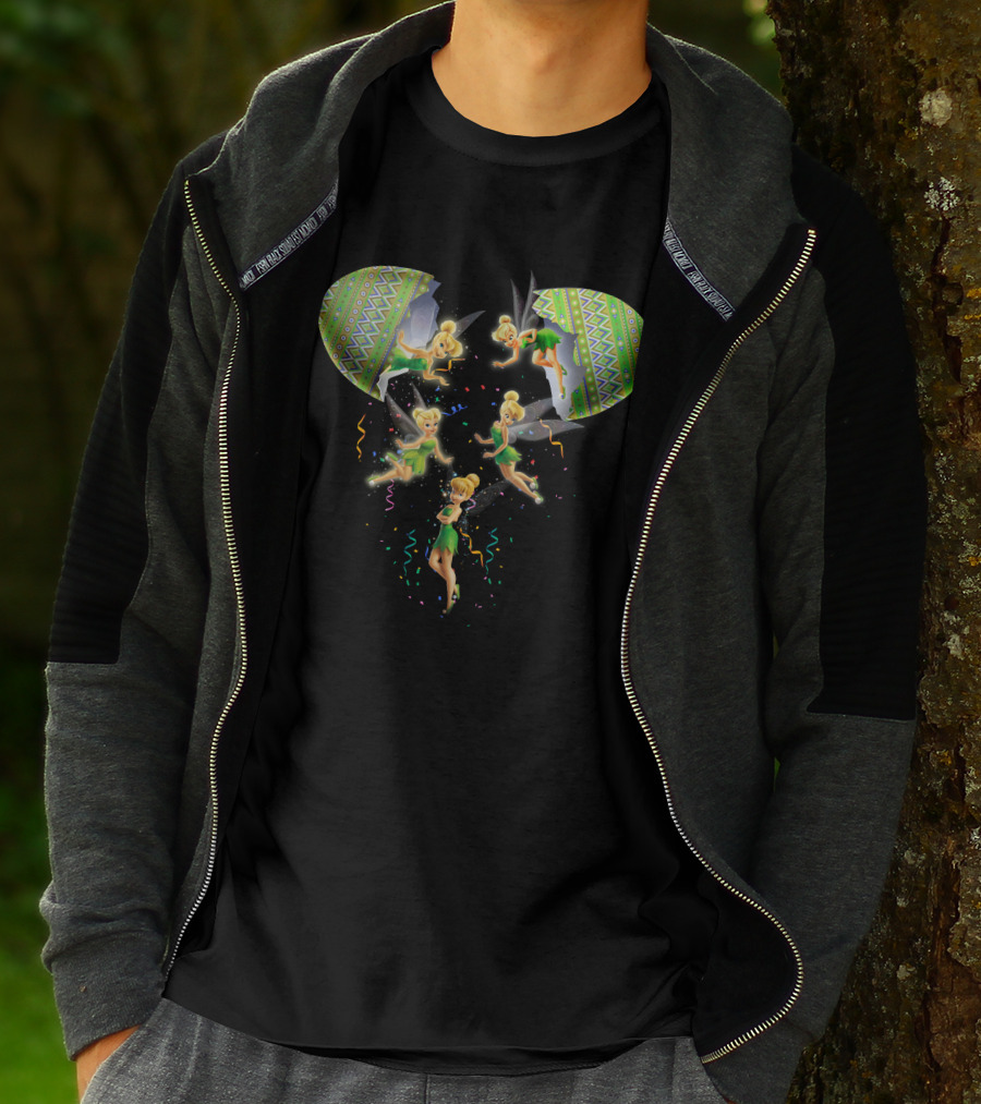 Tinker Bell Disney Fairy Heart With Colorful Sparkle Burst T-Shirt