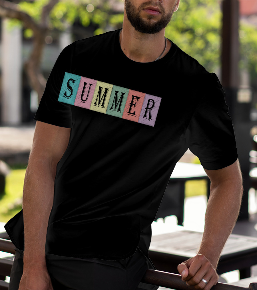 Summer Pastel Blocks Color Vibes T-Shirt