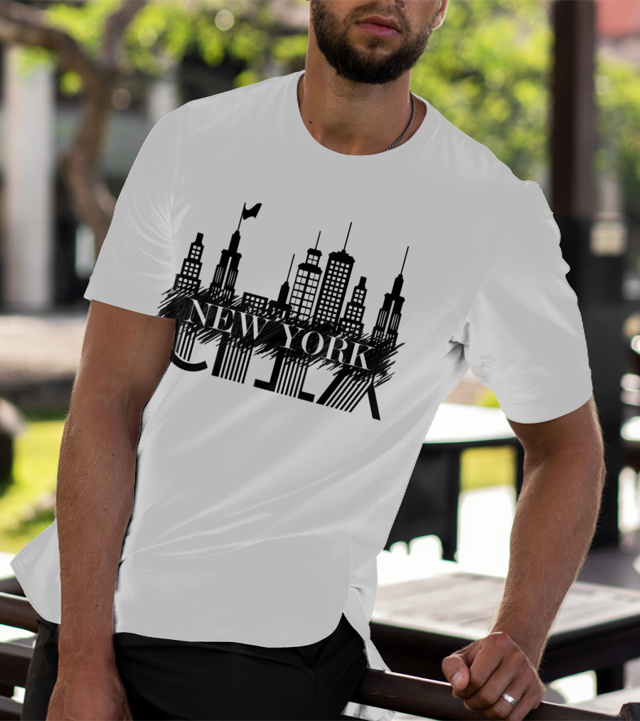 NEW YORK CITY Skyline Architecture Illustration With Skyscrapers T-Shirt