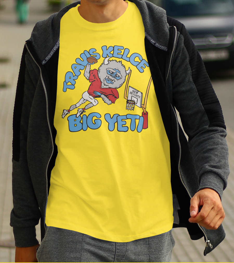 Travis Kelce Big Yeti New Heights Basketball Football T-Shirt
