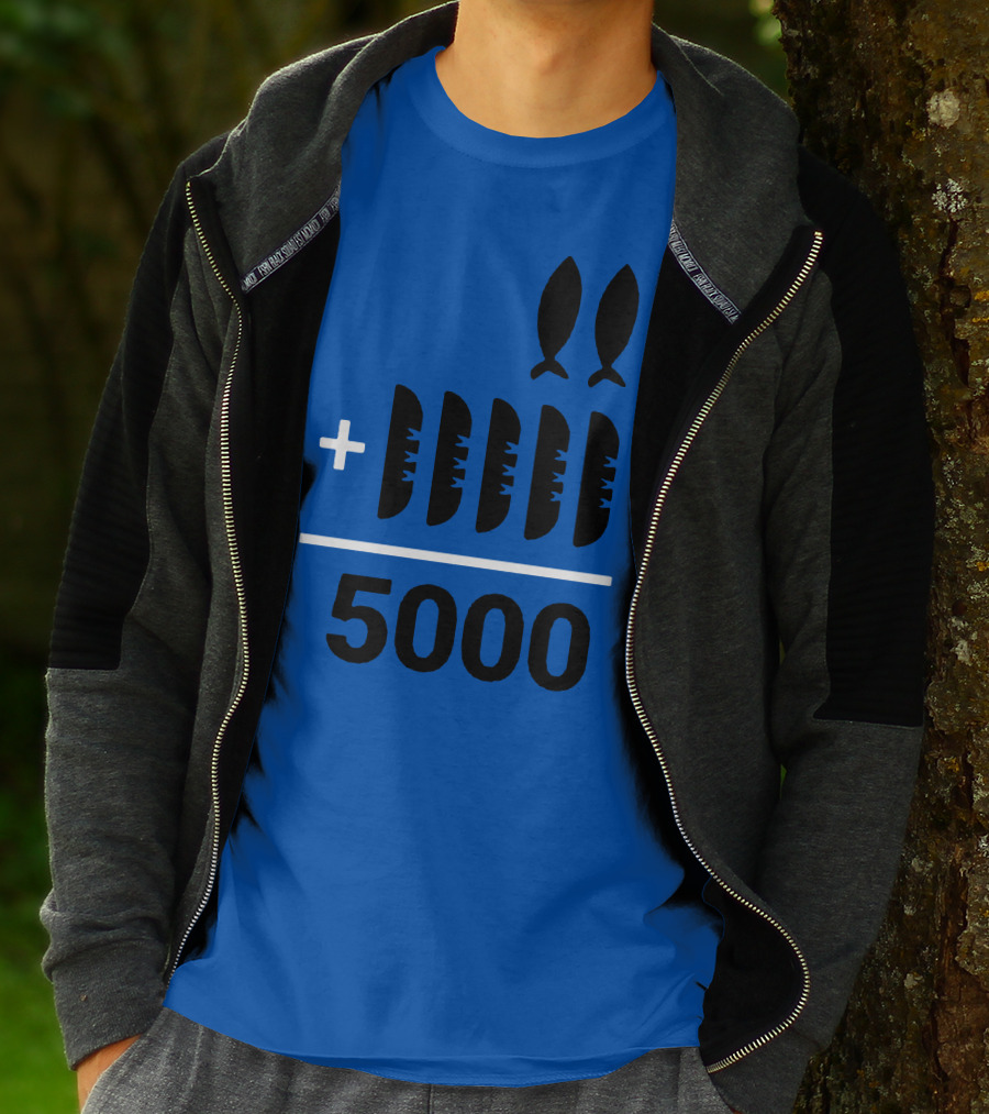 2+5 Loaves Fishes Equals 5000 Multiplication Adult Youth T-Shirt