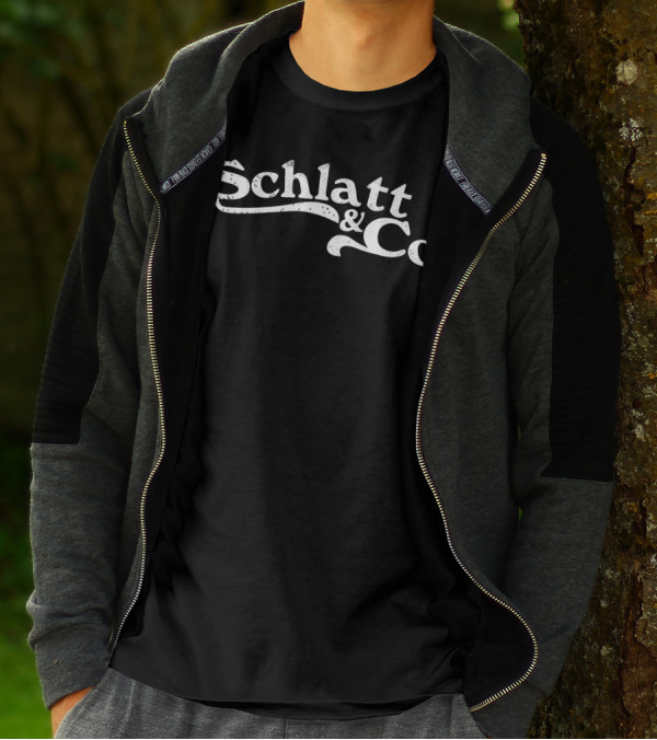 Schlatt And Co Retro Style Logo With Vintage Font Elements T-Shirt