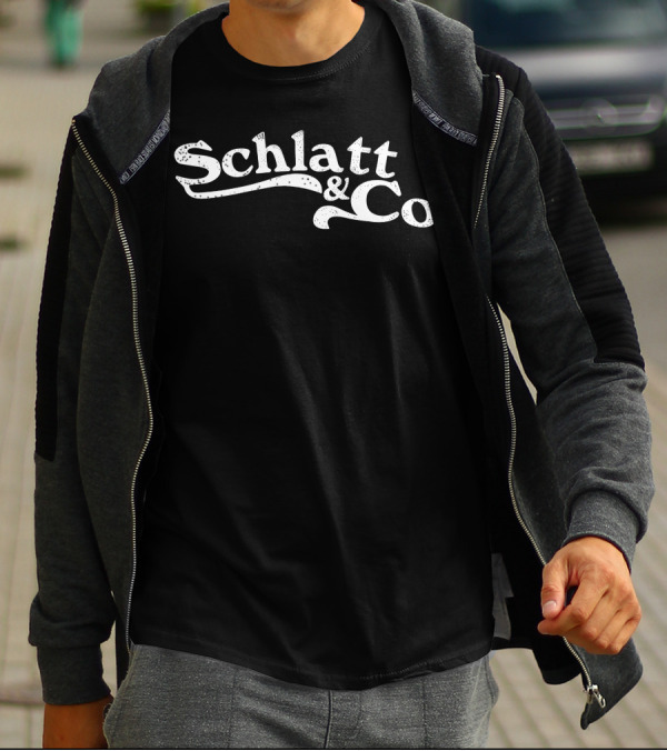 Schlatt And Co Retro Style Logo With Vintage Font Elements T-Shirt