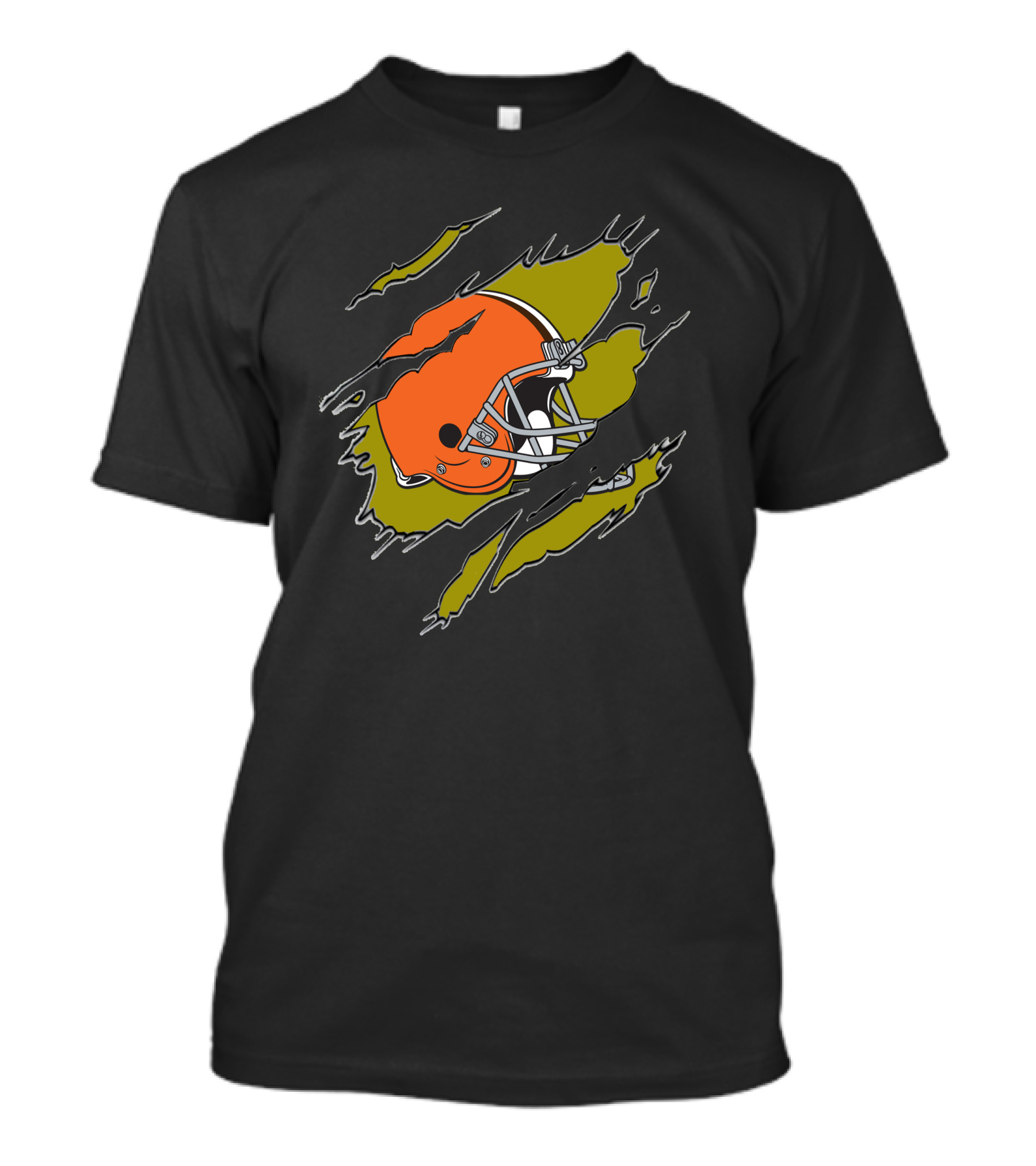 Cleveland Browns Helmet Ripped T-Shirt