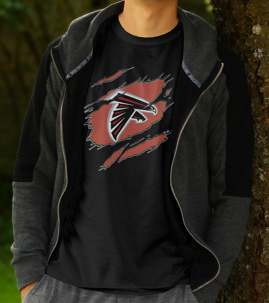 Atlanta Falcons Logo Ripped T-Shirt