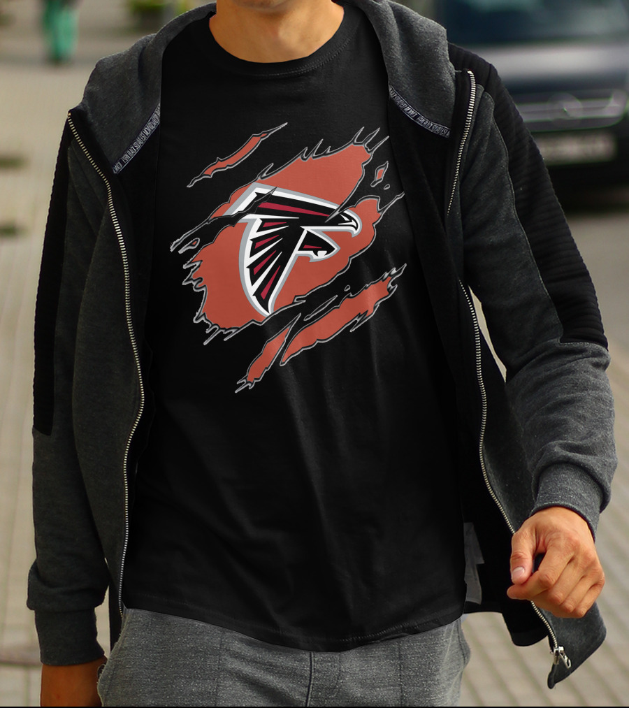 Atlanta Falcons Logo Ripped T-Shirt